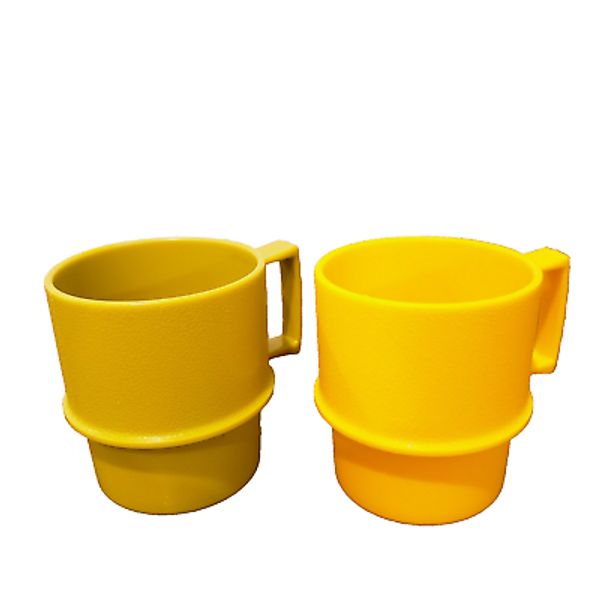 Tupperware Play Food Tuppertoy MINI Coffee Mug Cup Replacement Green Yellow Lot