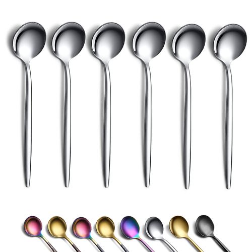 Coffee Spoons Set of 6, Kyraton Stainless Steel 13.5cm Demitasse Spoons, Tiny Espresso Spoons, Small Mini Coffee Spoons, Dishwasher Safe