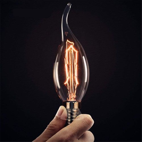 SCOMX E12 Edison Vintage Equivalent energy Incandescent Chandelier 40W 110-130V, 280 Lumen Bent Flame Tip Bulb with Candelabra Base Home Light Fixtures Decorative, Dimmable 8-Pack