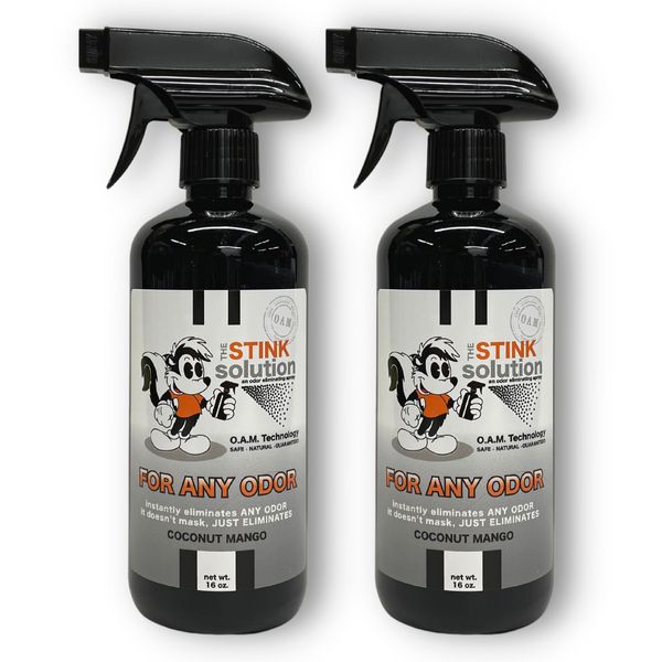 The Stink Solution For Any Odor Eliminating Spray Coconut Mango 2 16 oz Bottles
