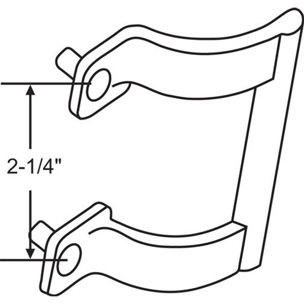 Brixwell 900-10496 Shower Door Handle Chrome 2-1/4in Hole To Hole with Studs