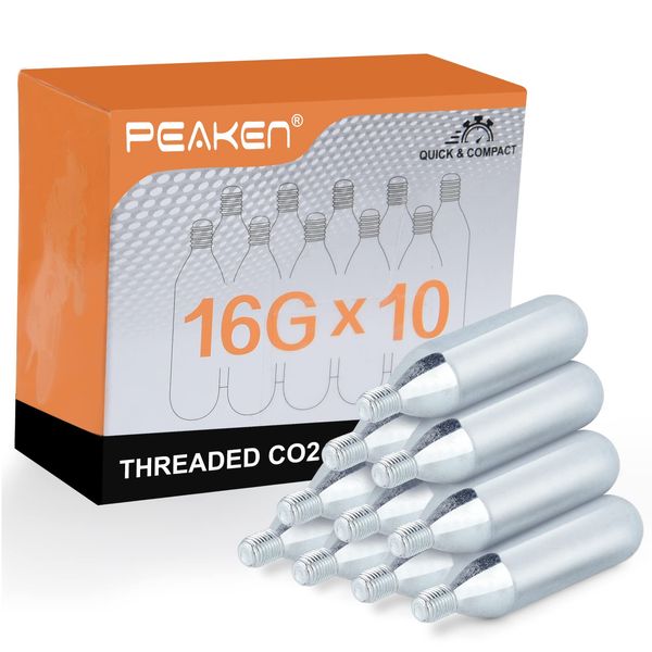 Peaken CO2 cartridge 16g threaded (10-PACK)