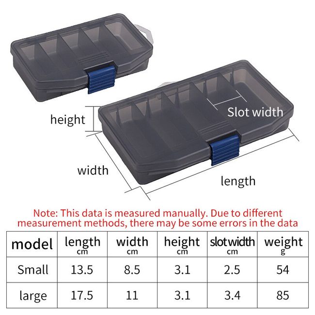 5 Compartments Plastic Fishing Lure Hook Tackle Box Storage Case