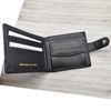 Personalised with Message Irish Shamrock Leaf Design Black Leather Bi-Fold Wallet