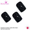 Bling Art False Nails French Manicure Black Matte Crossover Medium Tips UK