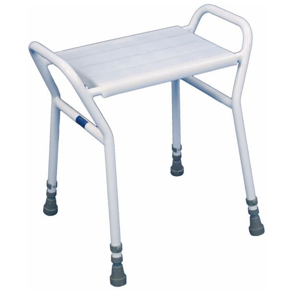 Shower Stool Adjustable Height Sturdy Integral Side Handles Simple To Clean