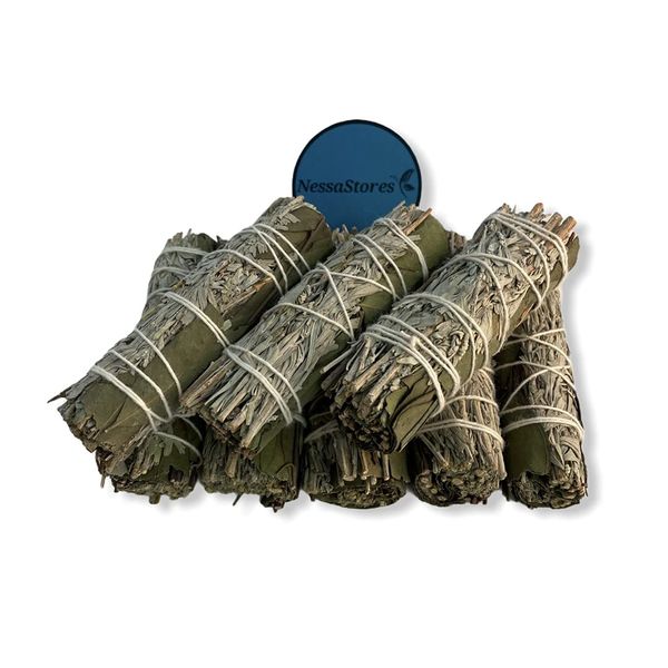 NESSASTORES - Blue Sage + Eucalyptus Smudge Incense 4" Bundle #JC-203 (28 pcs)