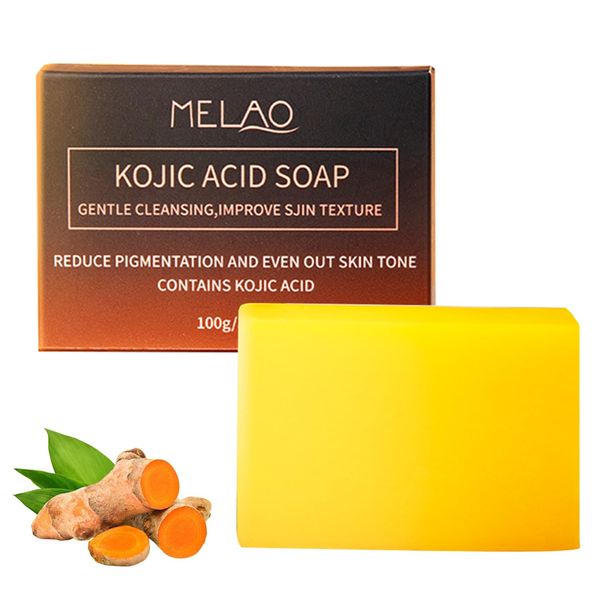 Kojic Acid Soap, 100g Dark Spot Remover Turmeric Soap Bar Kojic Acid Soap Original for Skin Moisturizing, Improve Uneven Skin Tone, Gently Healing Acnes