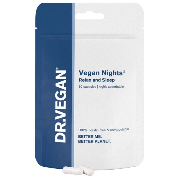 DR.VEGAN Vegan Nights Sleep Supplement, Nootropic Sleep Aid for Men and Women with 5-HTP, Magnesium, L-Glycine, L-Theanine and L-Tyrosine, 30 Supplements