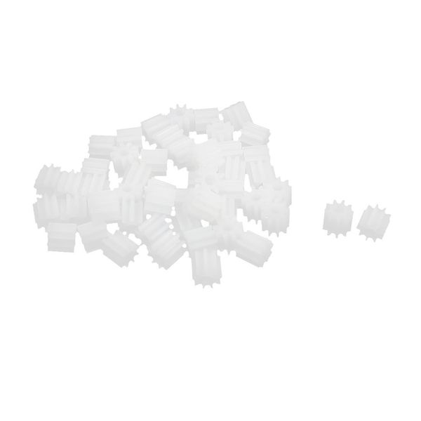 sourcing map 50 Pcs 0.5 Modulus 9-Teeth Plastic Gear Cog for 2mm RC Motor Shaft