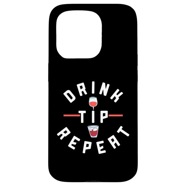 Drink Tip Repeat Barkeeper Design For Barkeeper Case for iPhone 15 Pro