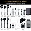 Silicone Kitchen Utensils Set & Holder: Cooking Utensils Set - Kitchen Essential