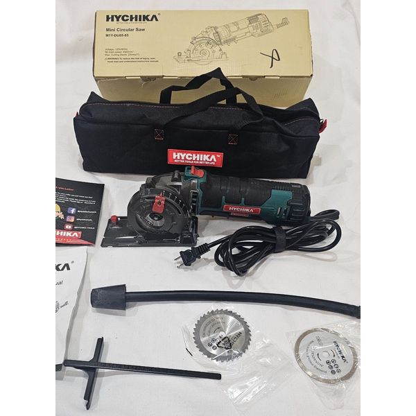 HYCHIKA Mini Circular Saw Hand Held Compact Circular Saw Power Tool Kit 4500RPM