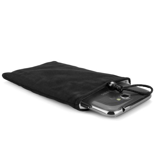 BoxWave Case Compatible with Sony NW-WM1Z - Velvet Pouch, Soft Velour Fabric Bag Sleeve with Drawstring - Jet Black