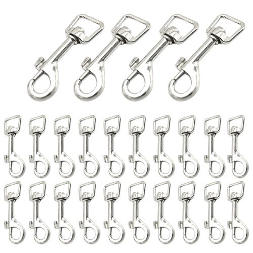 Zreneyfex 24 Pcs Swivel Snap Hooks(Groovy Style), Heavy Duty 2.76 Inch Flag Hooks Clasp Single Ended Clip Hooks, Swivel Eye Bolt Snap Clips for Using with Rope Chain Straps