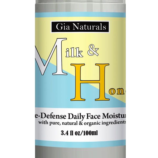 Gia Naturals Pure, Natural, and Organic MILK AND HONEY AGE-DEFENSE DAILY FACE MOISTURIZER Lotion For Normal to Dry Skin. Hydrate, fight wrinkles and lines! Great for sensitive skin!