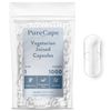PureCaps USA - Empty Vegetarian Vegan Pill Capsules Size 1| 1,000 Joined Pills| Clear| Non-GMO Certified | SLS, Gluten, Preservative Free