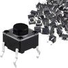 DAOKAI 100PCS Tactile Tact Push Button 4 Pin 6x6x5mm Vertical Momentary Switch Miniature Button Electronic Component Panel PCB