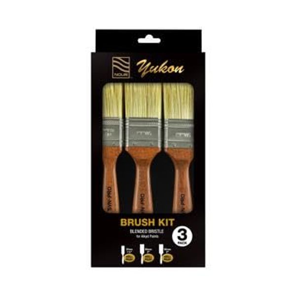 NOUR YUKON BLENDED BRISTLE MED FLEX BRUSH SET 3 PIECE