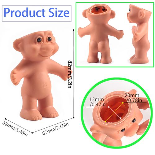 2PCS Mini Troll Dolls Lighter Pouches, Silicone Lighter Sleeves, Creative Lighter Case Cover Holder with Mini Costume and Hat （Lighter Not Included）