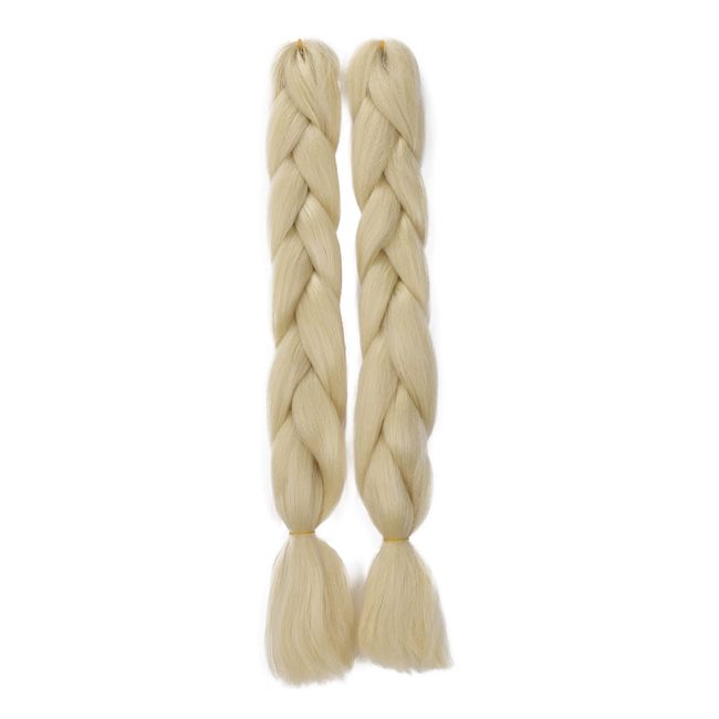 CAISHA by PRETTYSHOP 2 Teile Set 60cm Braids Extensions Crochet Haare Jumbo Haarverlängerung Geflochtene Zöpfe Haarteil Hellblond BE113