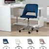 Ergonomic Velvet Armless Computer Swivel Upholstered Chair w/ Open Back