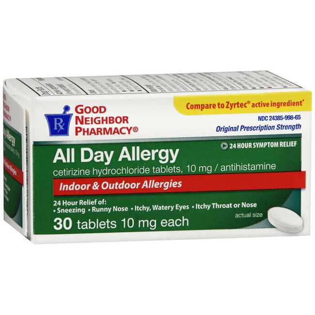 GNP ALLERGY 24HR CETIRIZINE TAB 30CT