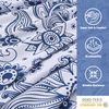 JSD Navy Blue Paisley Sheet Set Twin Size, 3 Piece Soft Printed Microfiber Sheets Extra Deep Pocket