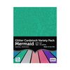 Variety Pack 8.5x11 6pc Glitter Cdstk Mermaid