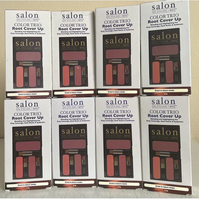 LOT Of 8 Salon On 5th Ave Color Trio Root Cover Up Brown to Auburn Shades 5.5 G