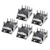 sourcing map Mini USB PCB Connector 5P Female Jack Four Foot 90 Degree Angle 5Pcs