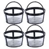 sourcing map 4Pcs 4 Cup Coffee Filter Basket, Reusable Coffee Filter Brew Basket Replacement, Coffee Maker Filter Basket with Closed Bottom, White
