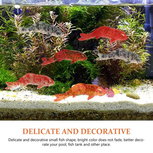 5Pcs Fake Fish: Resin Lucky Koi Figurine for Aquarium Decoration - Interior Decoration for Fish Tanks, Vases - Outdoor Garden Pond (5.5X1.8CM)