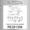 RE261356 THROTTLE POSITION SENSOR fits JOHN DEERE (NEW AFTERMARKET)