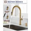 Gooseneck High Arc Single Handle Pull Down Kitchen Faucet With 2 Modes Sprayer