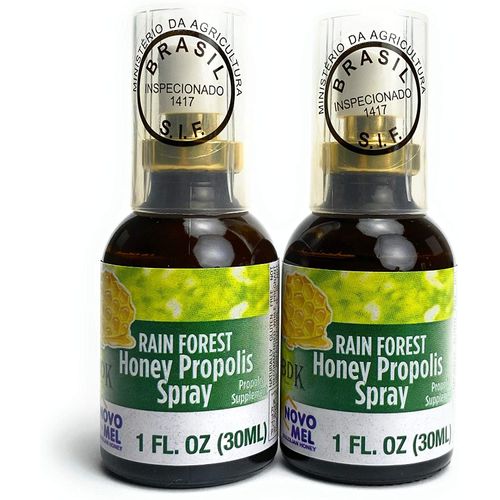 Brazilian Green Bee Propolis and Rain Forest Honey Oral Spray, 2 Bottle Pack