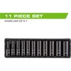 ARCAN TOOLS 1/2 Inch Drive Deep Impact Socket Set, 3/8 Inch - 1 Inch, Cr-V, 11-P