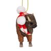 Buffalo Bison Christmas Tree Ornament with Candy Cane Scarf
