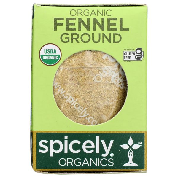 Spicely Organic Fennel Powder 0.50 Ounce ecoBox Certified Gluten Free