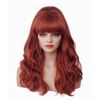 Rugelyss Vintage Long Wavy Auburn Wig with Bang Big Bouffant Beehive Wigs for Women Copper Red Synthetic Hair Wig fits 70s 80s Costume or Halloween Party