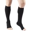 Truform Compression 20-30 mmHg Knee High Open Toe Stockings Black, Medium - Short, 2 Count