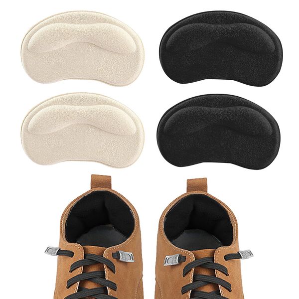 2 Pair Heel Cushion Pads,Self-Adhesive Heel Grips Heel Protectors for Shoes,Reusable Shoe Liners Heel Protectors Shoe Heel Pads Insoles to Make Shoes Smaller Heel Grips for Ladies Shoes