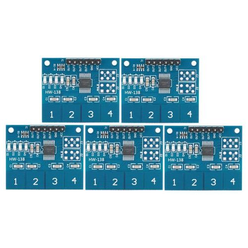Liccx 5Pcs Touch Switch Module,TTP224 Digital Capacitive Touch Sensor Switch,4 Channels Touch Sensor Switch Digital Sensor Electrical Equipment