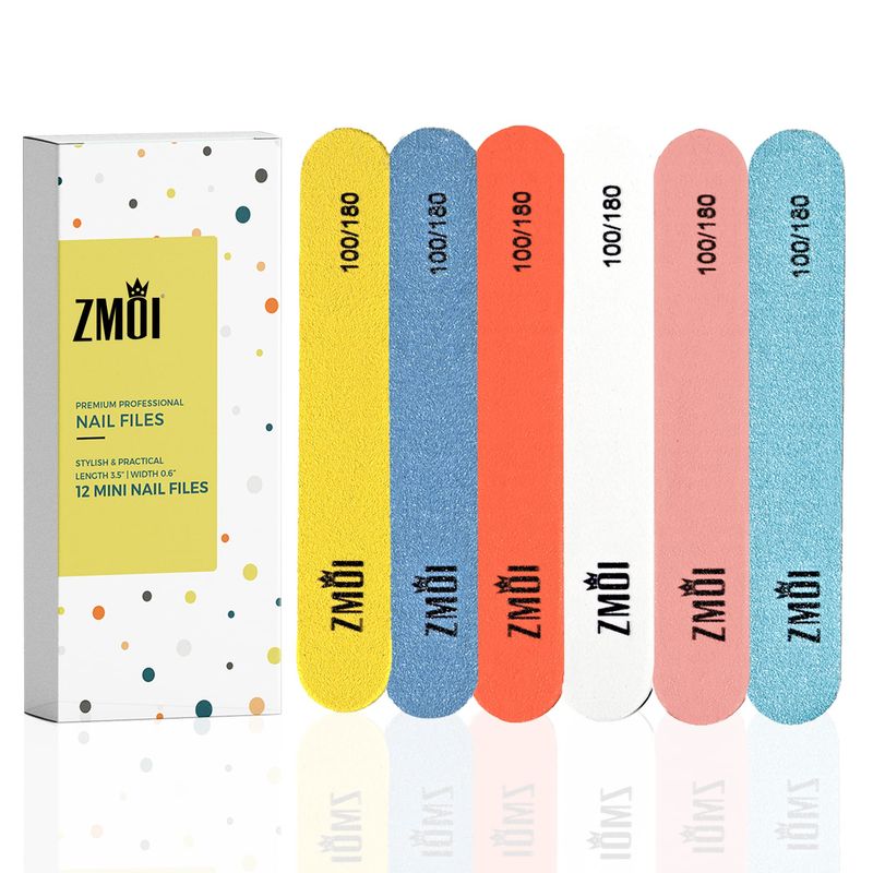 ZMOI - Mini lima de uñas profesional - 12 unidades elegantes - Práctica ...