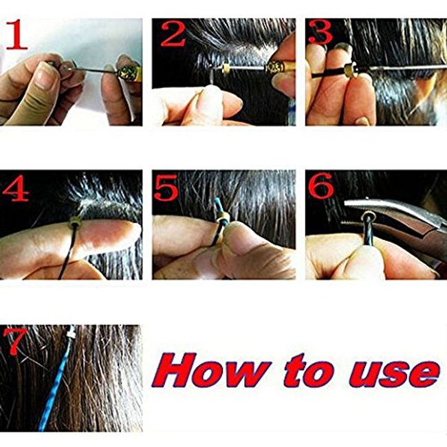 microring hair extensions beads silicone lined microlink ring tools for  hair extensions 1000 PCS
