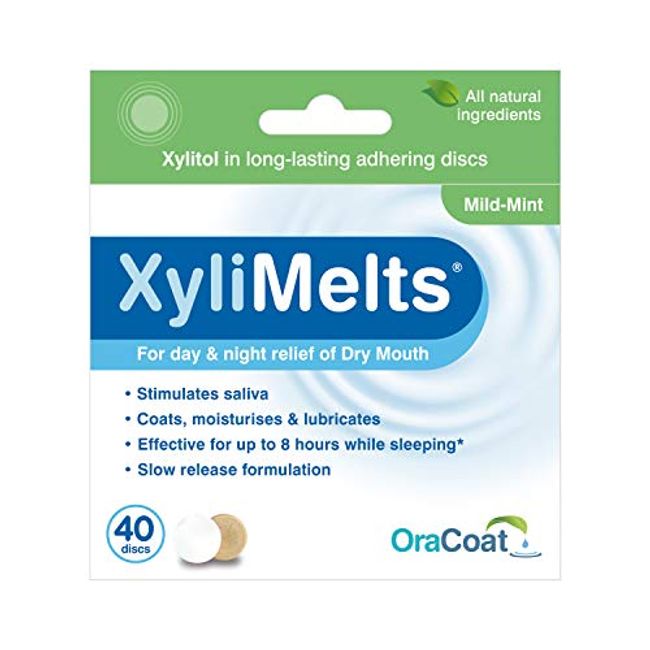 Oracoat Xylimelts For Dry Mouth Discs, MildMint, 40 Ea , xylimelts