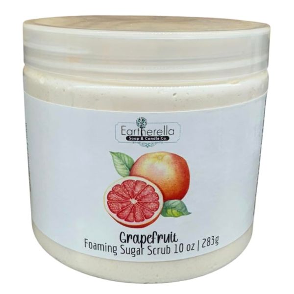 GRAPEFRUIT Exfoliating Foaming Sugar Body Scrub, 10 oz jar