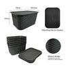 ABBAware Set of 5 Lids, Plastic Storage Box Covers, Durable Stackable Basket Lids, Modern Grey