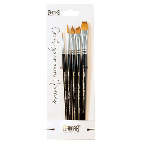 GRIMAS Face Paint Brush Set, Professional Makeup Brush Set with 5 Synthetic Brushes, Ideal for Face Painting, Children's Make-Up and Much More