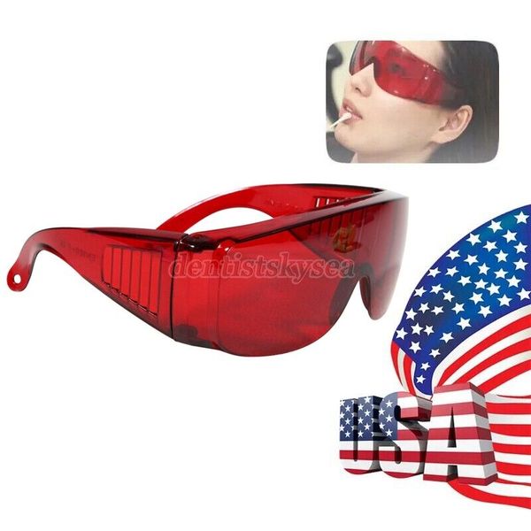 Dental Eye Protection Glasses Curing Light Plastic Red Dentist Tools USA